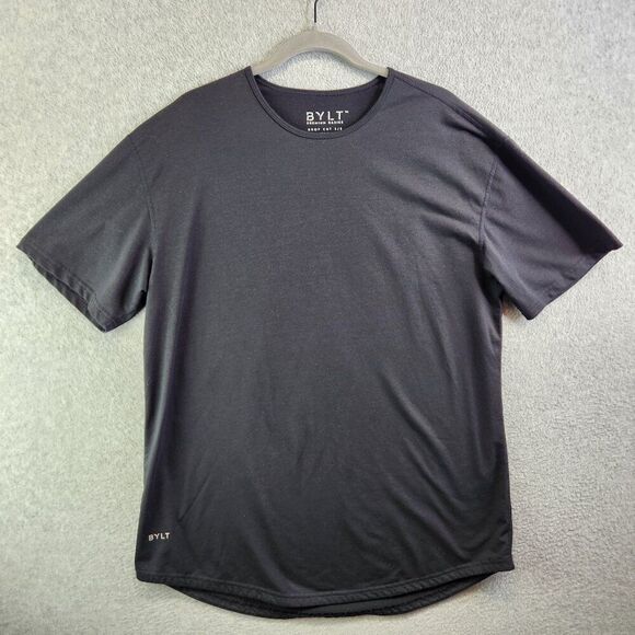 BYLT Shirt Mens XL Black Premium Basics Drop Cut Tee Workout Gym Athletic Muscle - Picture 1 of 11